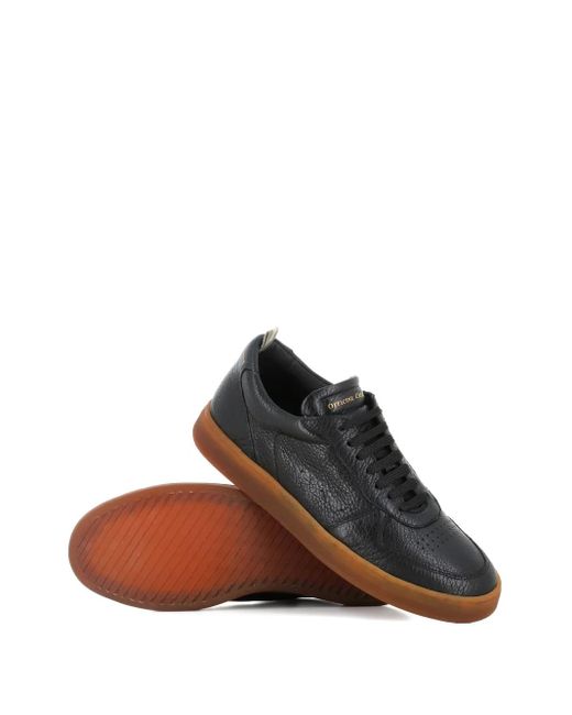Officine Creative Black Leather Textured Sneakers for men
