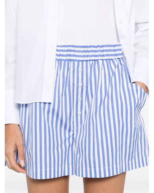 CUANTICO Blue Cotton Shorts