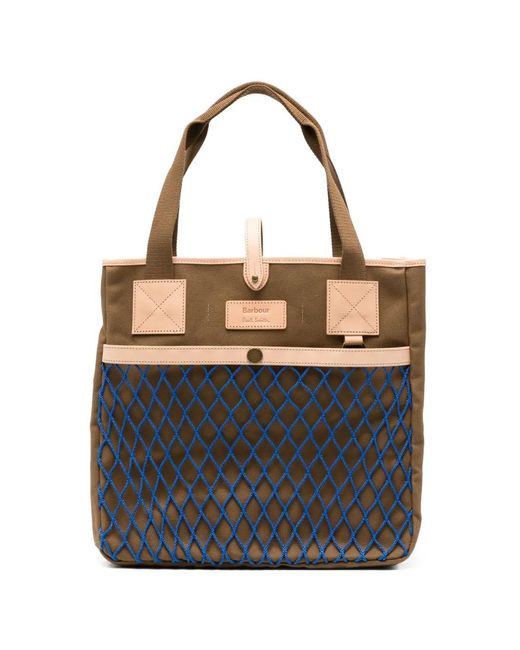Barbour Black X Paul Smith Logo-Patch Tote Bag for men