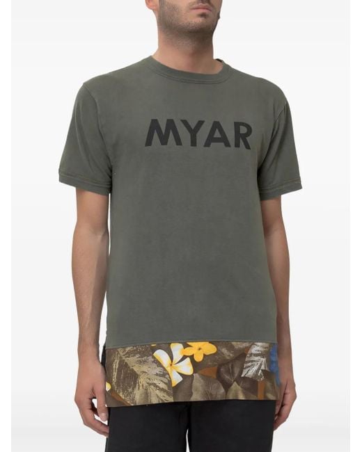 MYAR Gray Logo-Print T-Shirt for men