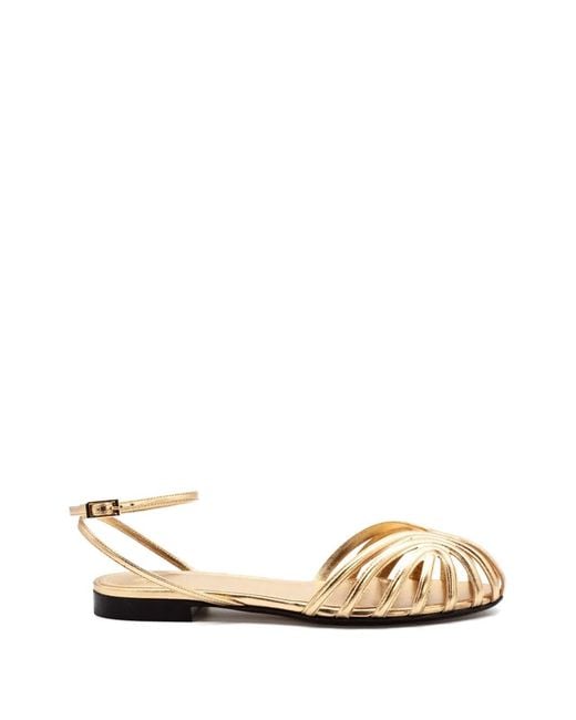 ALEVI Metallic Aura Strappy Flat Pumps
