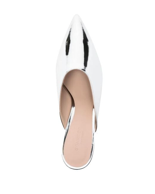Scarosso White Laura 60Mm Patent Mules