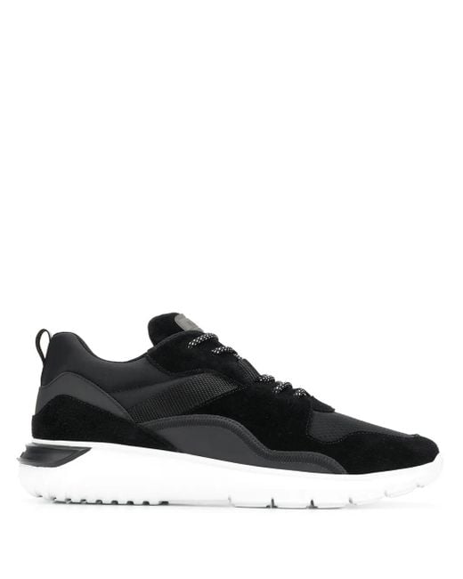 Hogan Black Suede Panel Sneakers for men