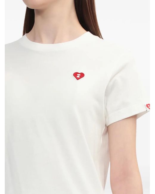 A Bathing Ape White Heart-Embroidered T-Shirt