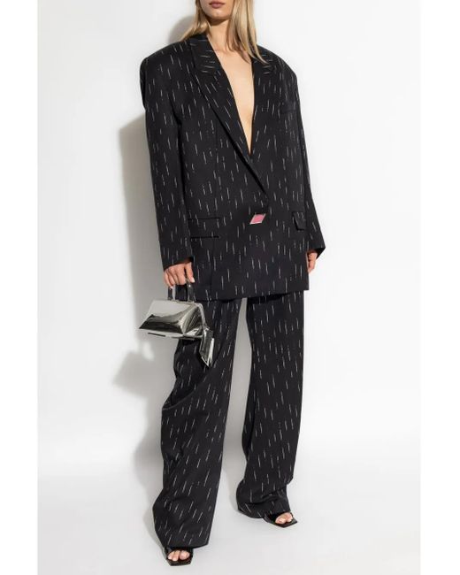 The Attico Black Single-Button Wool-Blend Blazer