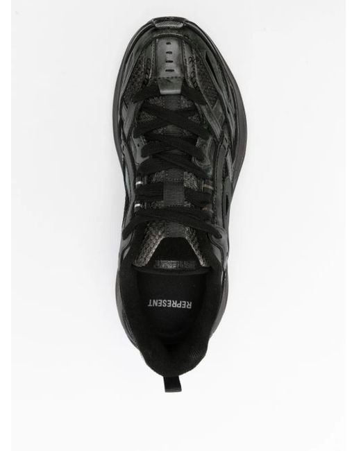 Represent Black Lace-Up Chunky Trainers for men
