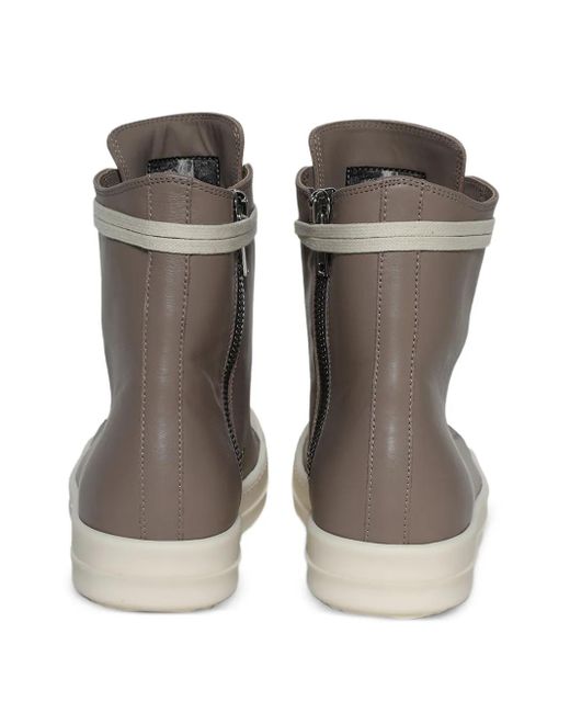 Rick Owens Brown Leather Zip-fastening High-top Trainers