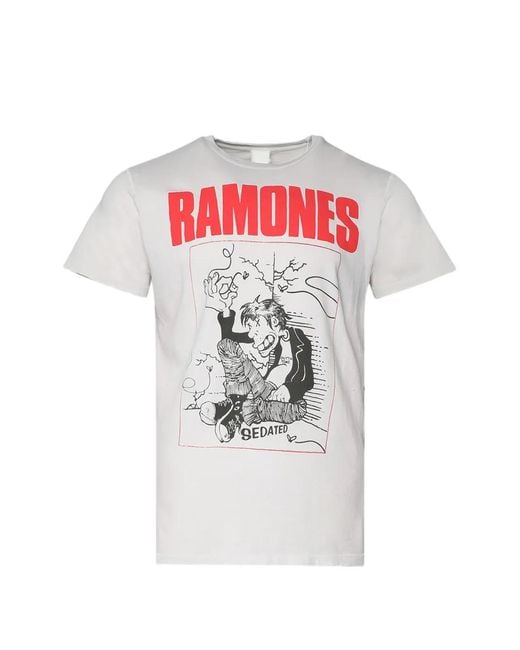 MadeWorn White Ramones Sedated Graphic-Print T-Shirt