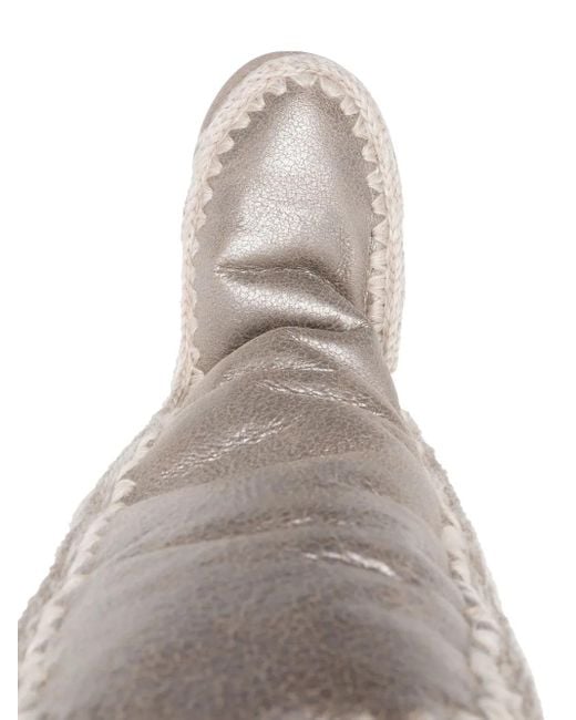 Mou White Metallic Leather Boots