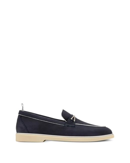 Magnanni Shoes Blue Sofia Metal-Detail Loafers
