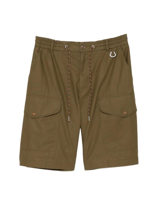 Moncler Green Drawstring Cargo Shorts for men