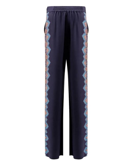 Etro Blue Paisley Print Pants