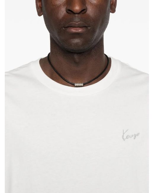 KENZO White Gots-Certified Signature Classic T-Shirt for men