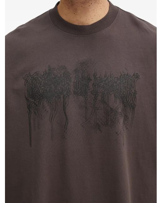 Vetements Gray Round-Neck Short-Sleeve T-Shirt for men