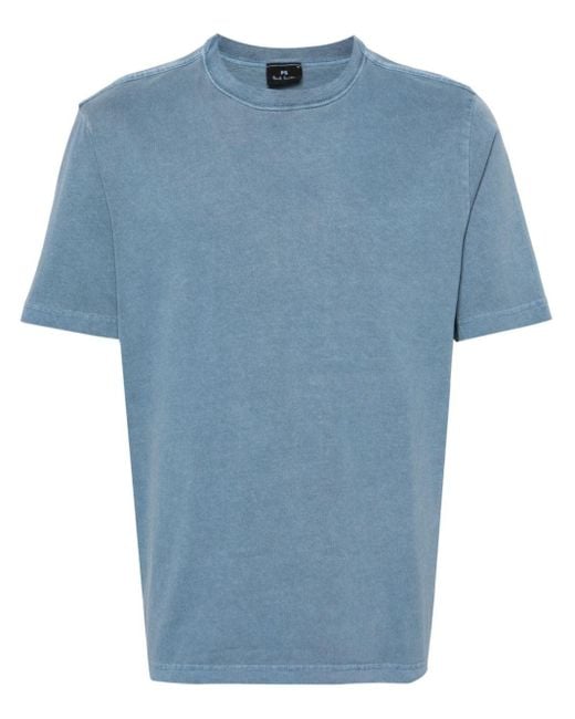 PS by Paul Smith Blue Logo-patch Cotton T-shirt for men