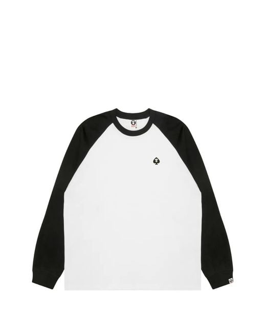 Aape By A Bathing Ape Black Raglan-Sleeve T-Shirt for men
