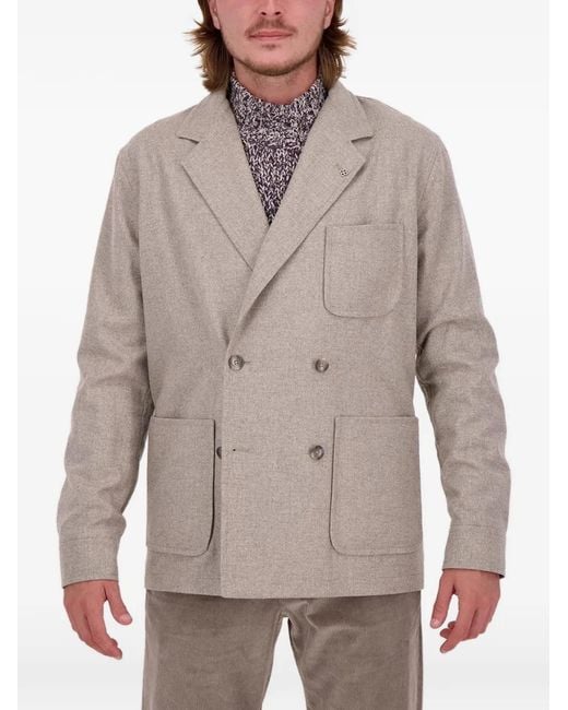 Tagliatore Gray Double-Breasted Patch-Pocket Blazer for men