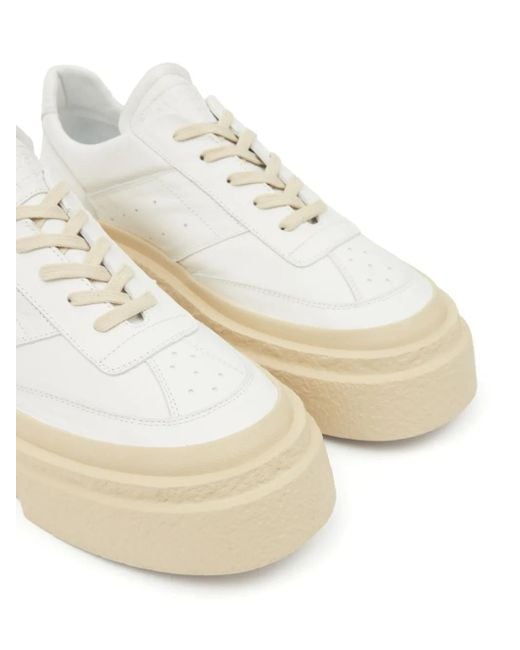 MM6 by Maison Margiela White Chunky Gambetta Leather Sneaker for men