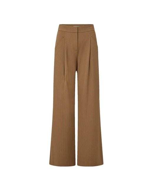 Veronica Beard Natural Rimini Pinstripe Palazzo Pants