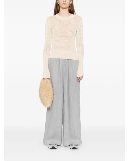 James Perse Women's White Linen Wide-Leg Pants