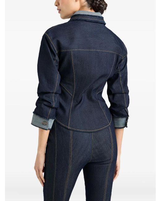 Chaqueta vaquera Canyon Jacke con detalle de flecos Cinq À Sept de color Blue
