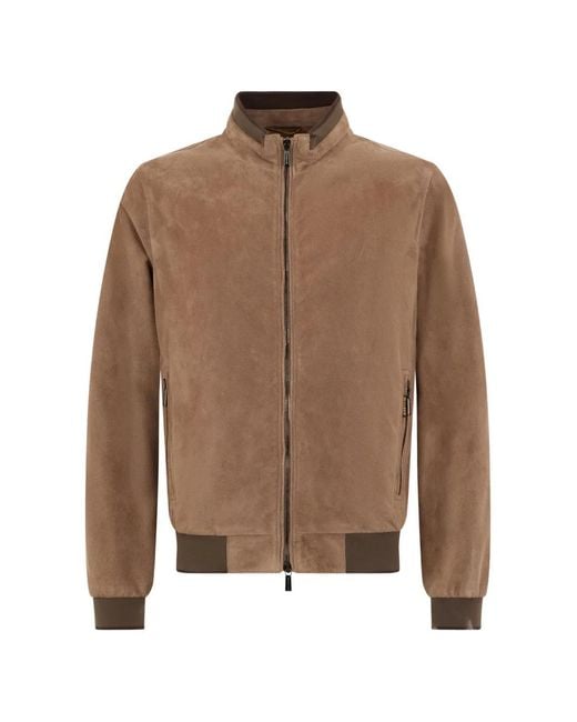 Moorer Brown Zip Jacket for men