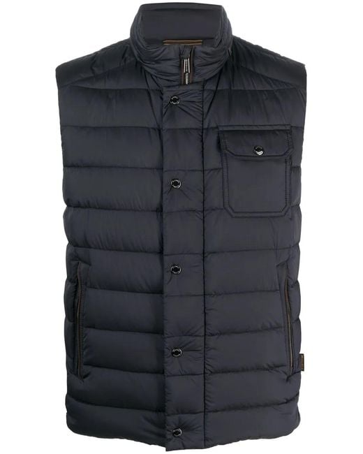 Moorer Blue Padded Down Gilet for men