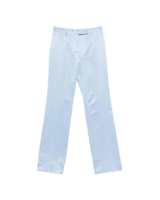 Tom Ford Blue Powder Duchess Satin Straight-Leg Trousers