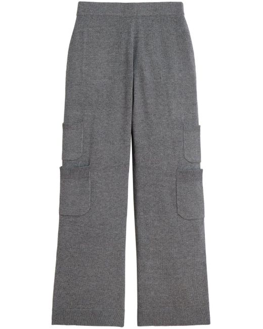 Apparis Gray High-waisted Knitted Trousers