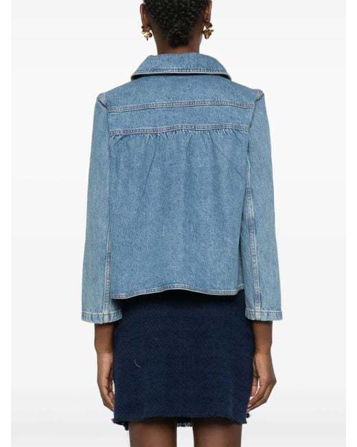 Ba&sh Blue Tiny Denim Jacket