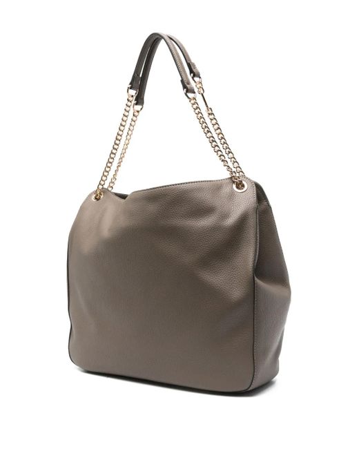 Twinset Gray Chain-Strap Tote Bag