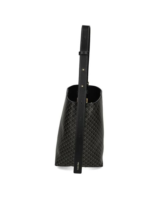Calvin Klein Black Patterned Shoulder Bag