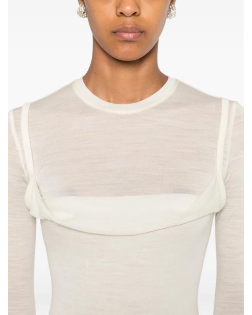 Nanushka White Crew-Neck Long Dress