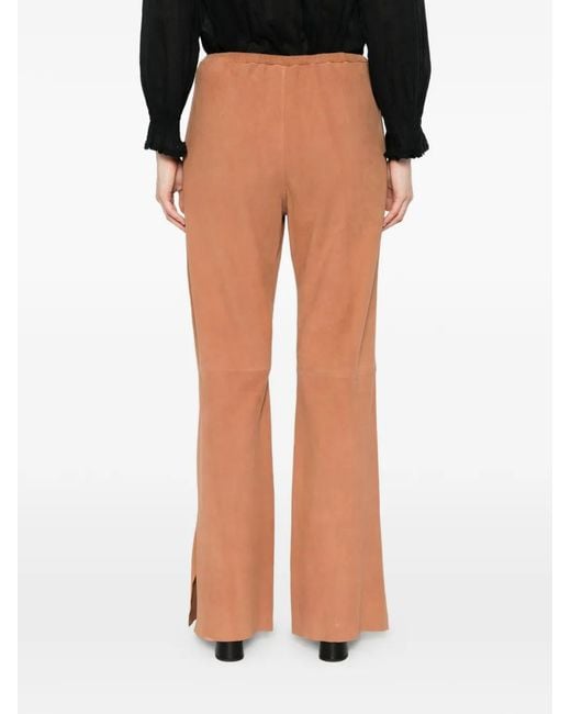 Forte_forte White Split-Cuff Leather Trousers