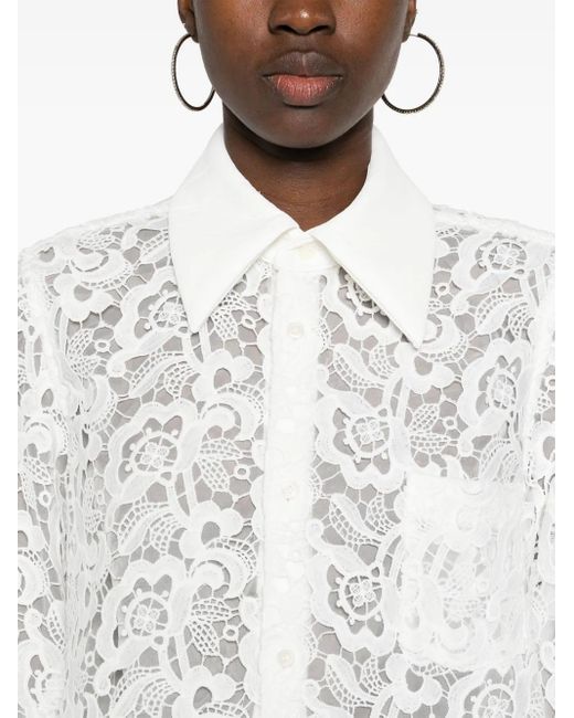 Comme des Garçons White Guipure-Lace Shirt