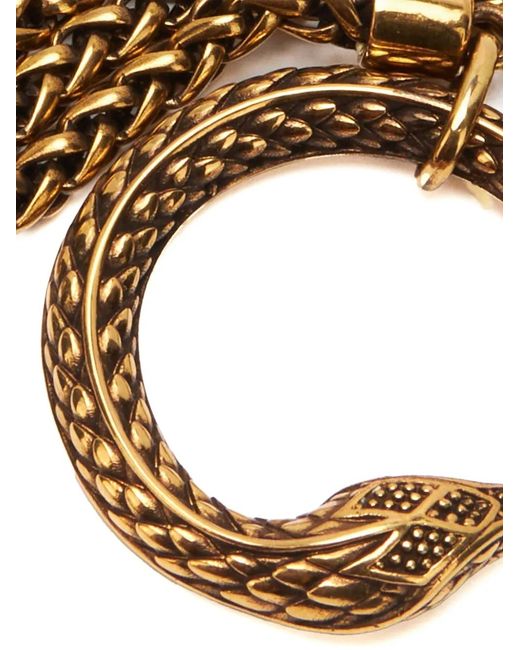 Roberto Cavalli Metallic Snake-Pendant Necklace