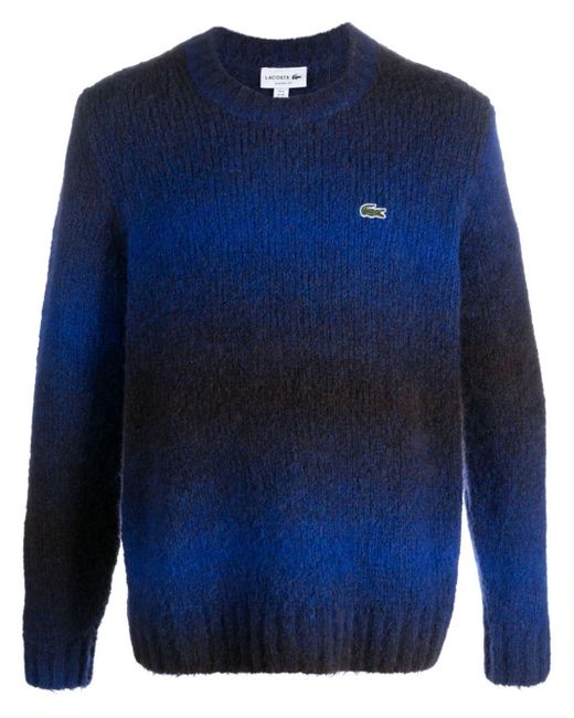 Lacoste Blue Ombré Effect Alpaca Sweater for men