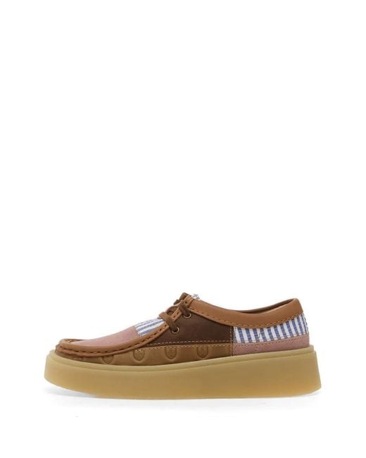 Clarks Torview Derby Schoenen Met Patchwork in het Brown