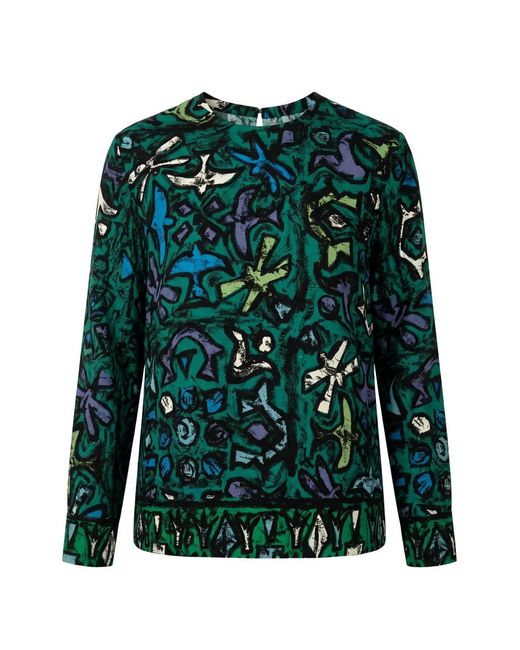 Valentino Garavani Green Abstract-Print Top