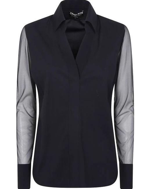 La Petite Robe Di Chiara Boni Black Kai Illusion Shirt