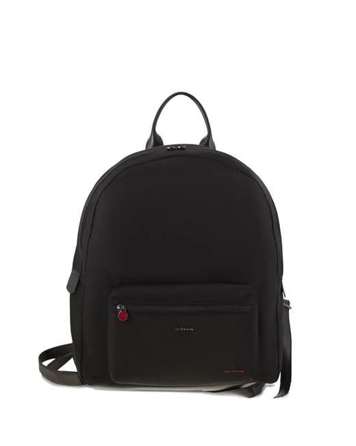 Kiton Black Zipped Backpack for men