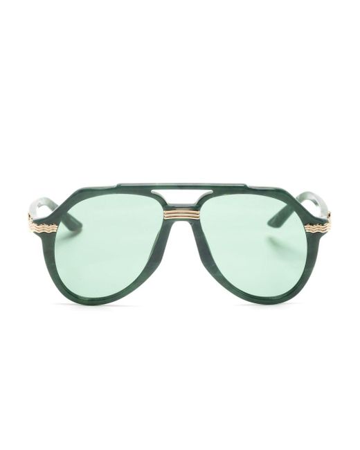 Casablancabrand Green Rajio Aviator-frame Sunglasses for men
