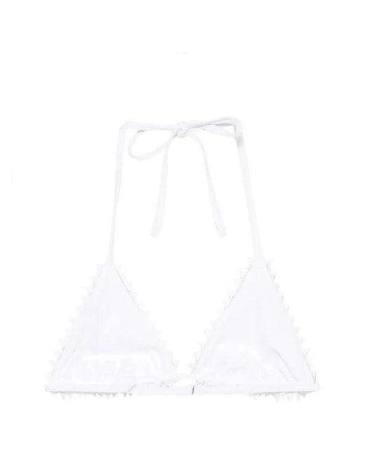 Jacquemus White Triangle Mini Bikini With Laces