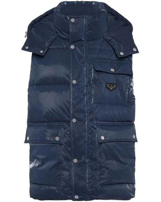 Philipp Plein Blue Down Gilet for men