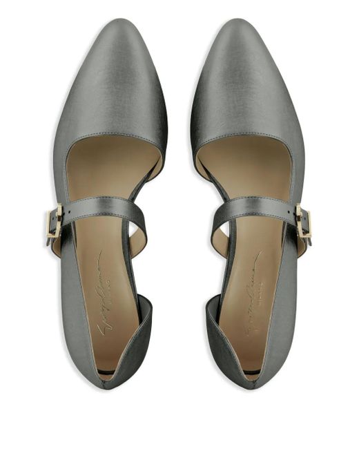 Giorgio Armani Gray Ballerinas Mit Lamé-Effekt