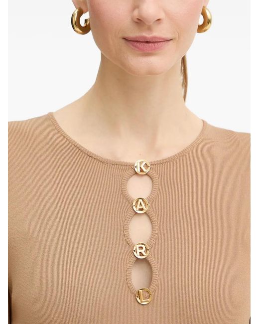 Karl Lagerfeld Natural Buttons-Detail Midi Dress
