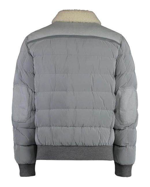 Moorer Gray Shearling-Collar Down Jacket for men