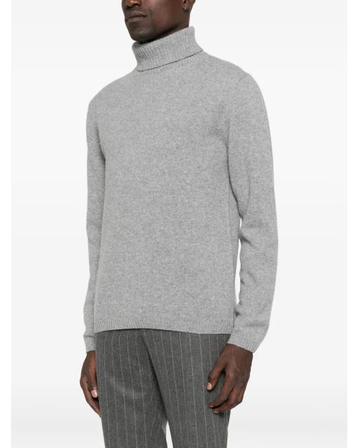 Daniele Fiesoli Gray Turtleneck Long-Sleeve Sweater for men