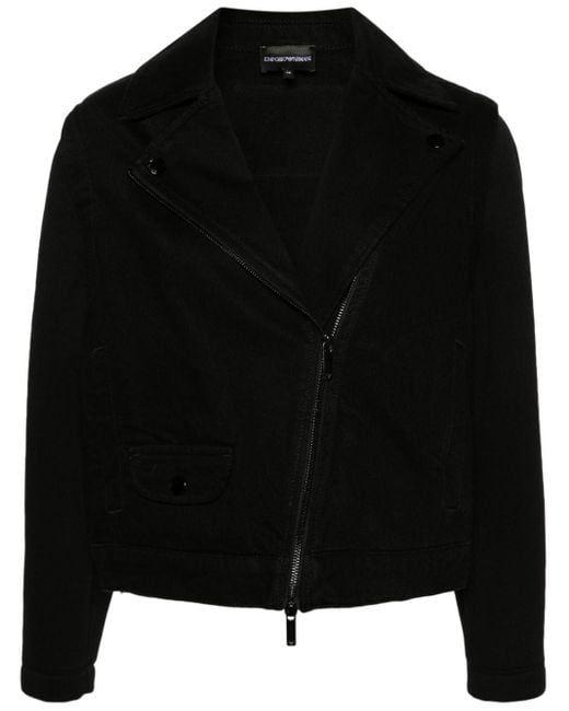 Emporio Armani Black Zip-up Denim Jacket