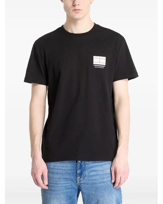 Tommy Hilfiger Black Logo-Print T-Shirt for men